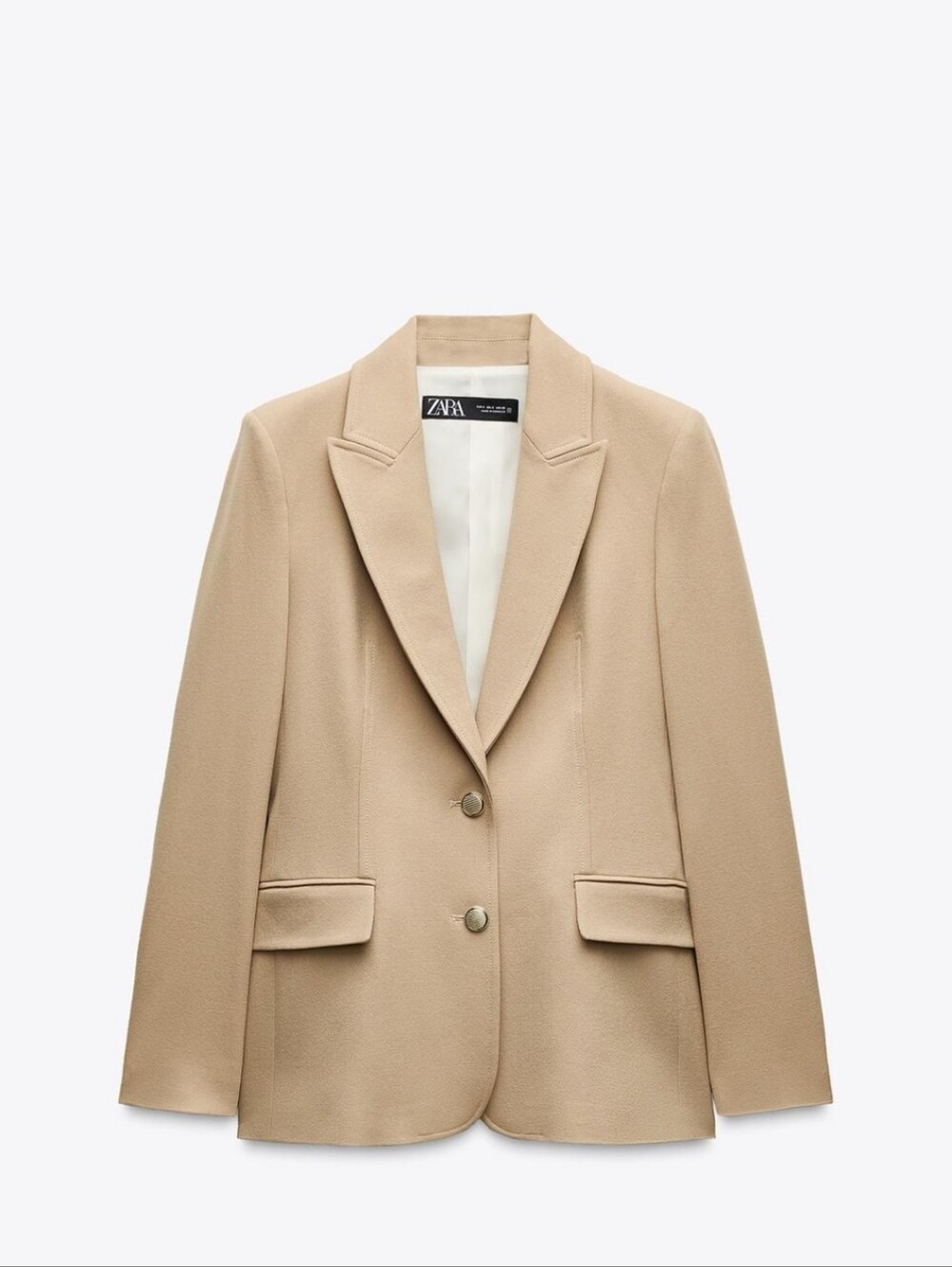 Zara Tan Blazer Classic Suit Jacket